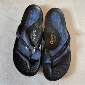 Black Arch Support Flip-Flops